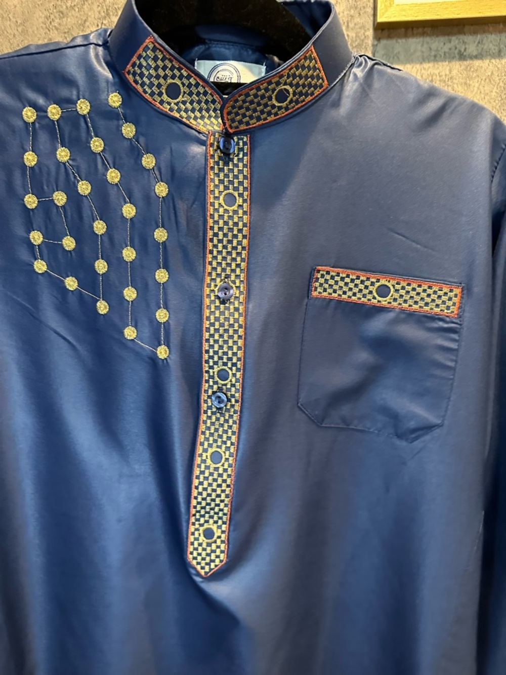 Boys Navy Blue Focha Embroidered Sallwar Kameez